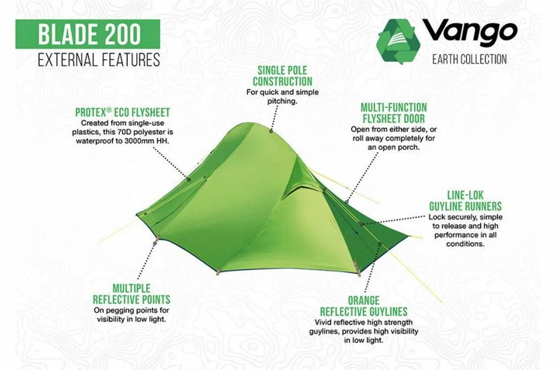 2 Person Tent - Blade 200 - 2.15kg by Vango