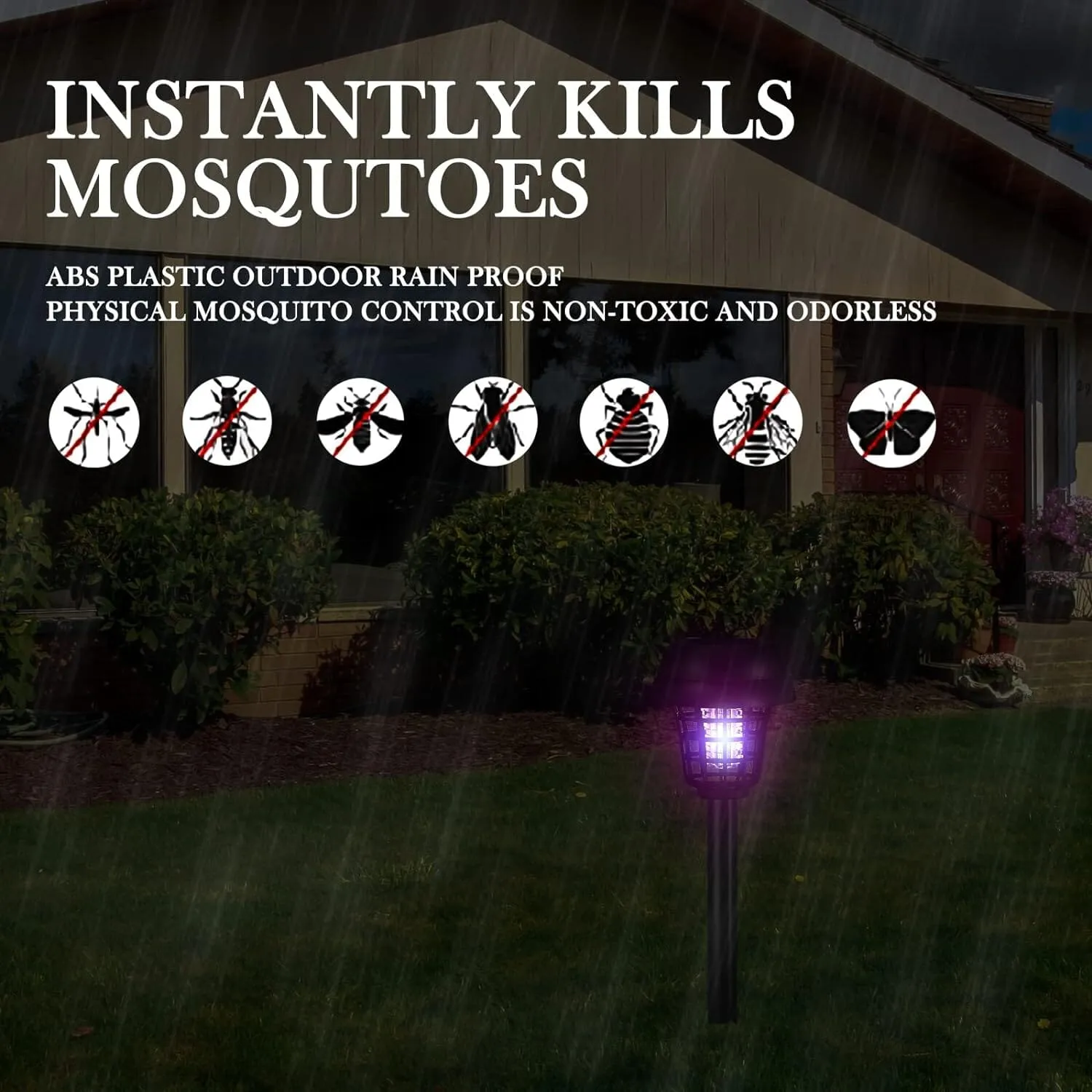 2-Piece: Solar Waterproof Outdoor Bug and Mosquito Zapper