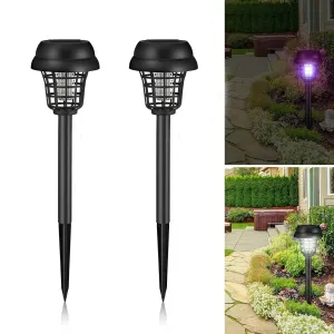 2-Piece: Solar Waterproof Outdoor Bug and Mosquito Zapper