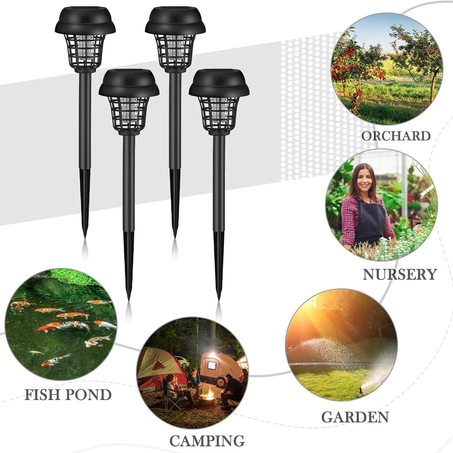 2-Piece: Solar Waterproof Outdoor Bug and Mosquito Zapper