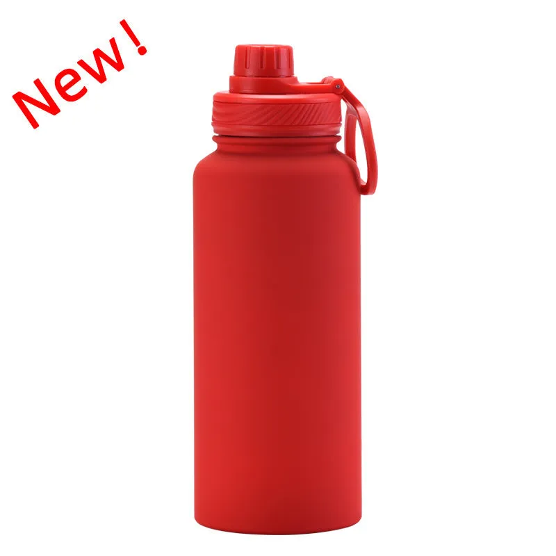 2024 New Stainless Steel Sports Water Bottle Large Capacity 1L Large Mouth Insulated Cup Portable Outdoor Water Cup.