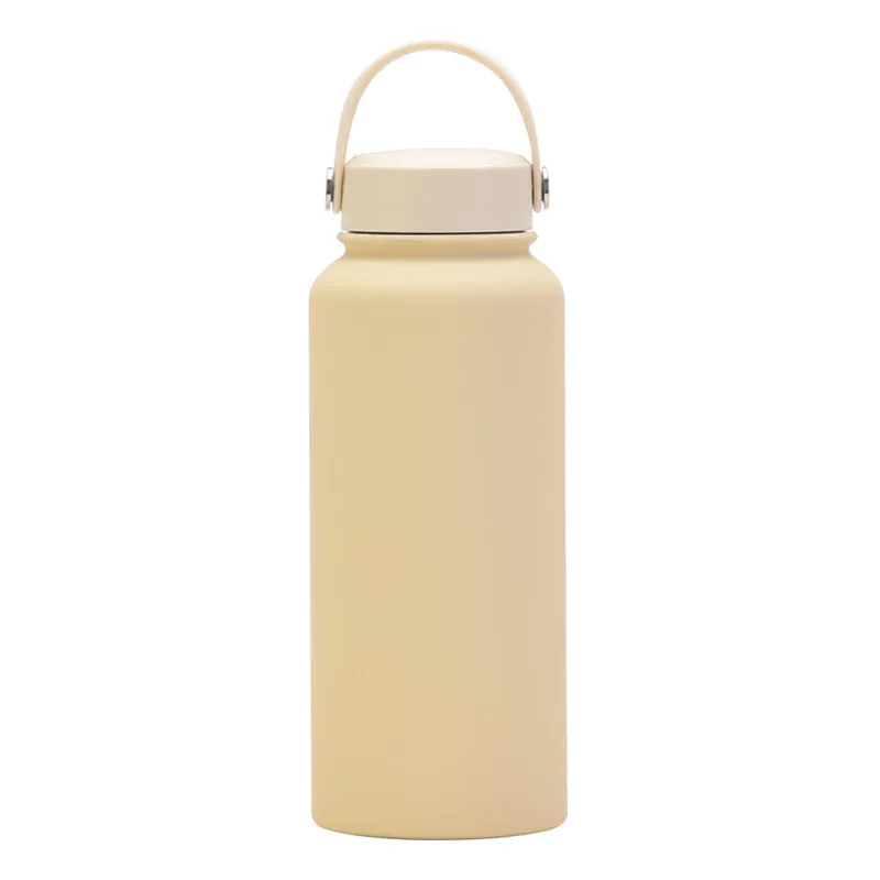 2024 New Stainless Steel Sports Water Bottle Large Capacity 1L Large Mouth Insulated Cup Portable Outdoor Water Cup.