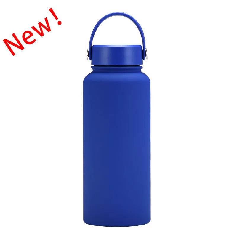 2024 New Stainless Steel Sports Water Bottle Large Capacity 1L Large Mouth Insulated Cup Portable Outdoor Water Cup.