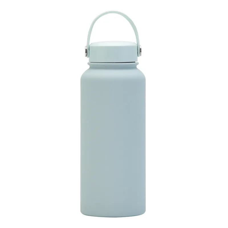 2024 New Stainless Steel Sports Water Bottle Large Capacity 1L Large Mouth Insulated Cup Portable Outdoor Water Cup.