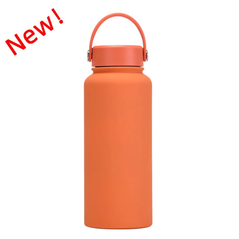 2024 New Stainless Steel Sports Water Bottle Large Capacity 1L Large Mouth Insulated Cup Portable Outdoor Water Cup.