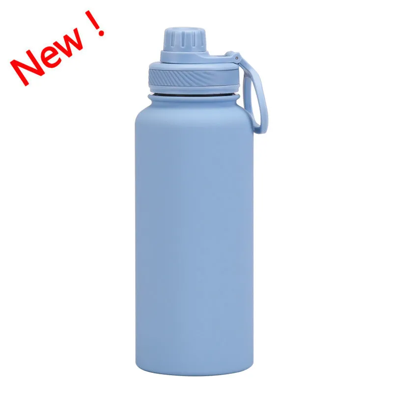 2024 New Stainless Steel Sports Water Bottle Large Capacity 1L Large Mouth Insulated Cup Portable Outdoor Water Cup.