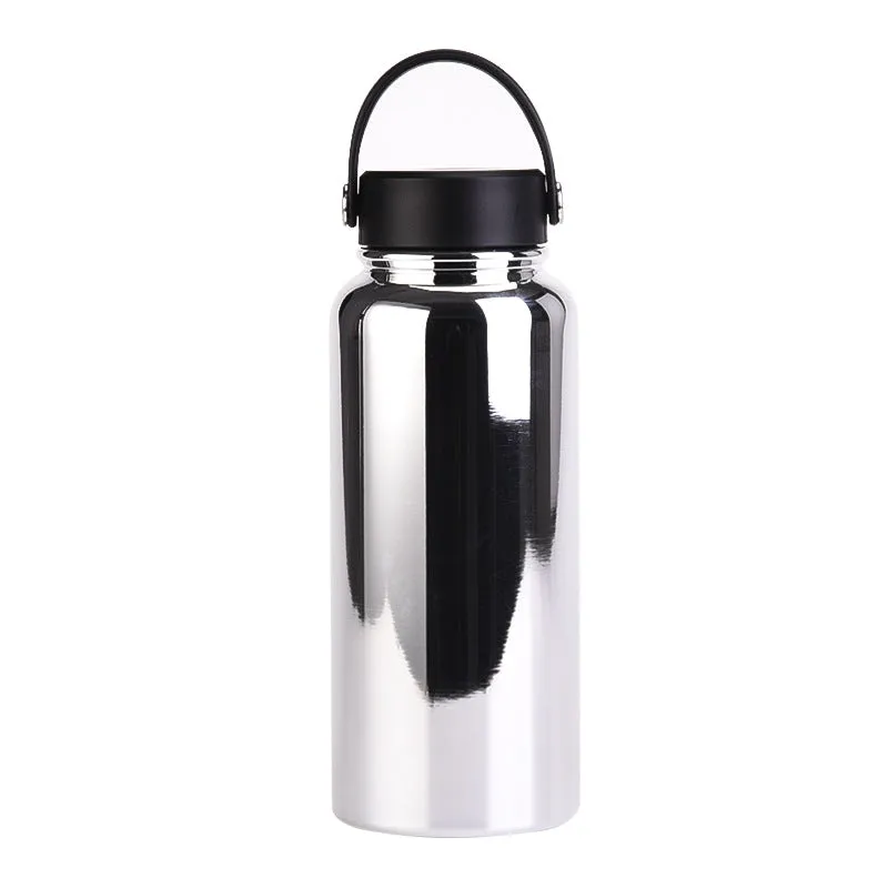 2024 New Stainless Steel Sports Water Bottle Large Capacity 1L Large Mouth Insulated Cup Portable Outdoor Water Cup.