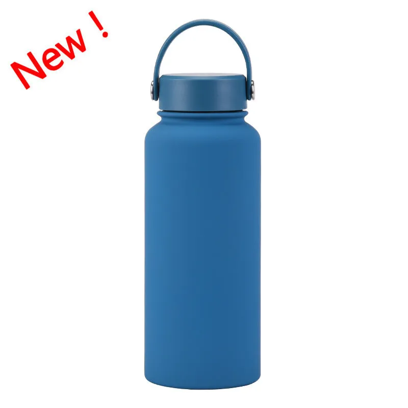 2024 New Stainless Steel Sports Water Bottle Large Capacity 1L Large Mouth Insulated Cup Portable Outdoor Water Cup.