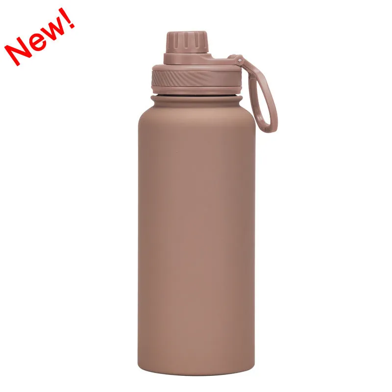 2024 New Stainless Steel Sports Water Bottle Large Capacity 1L Large Mouth Insulated Cup Portable Outdoor Water Cup.