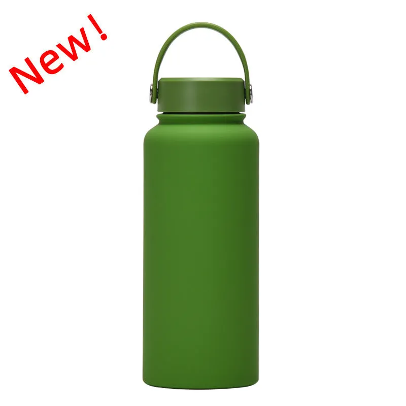 2024 New Stainless Steel Sports Water Bottle Large Capacity 1L Large Mouth Insulated Cup Portable Outdoor Water Cup.