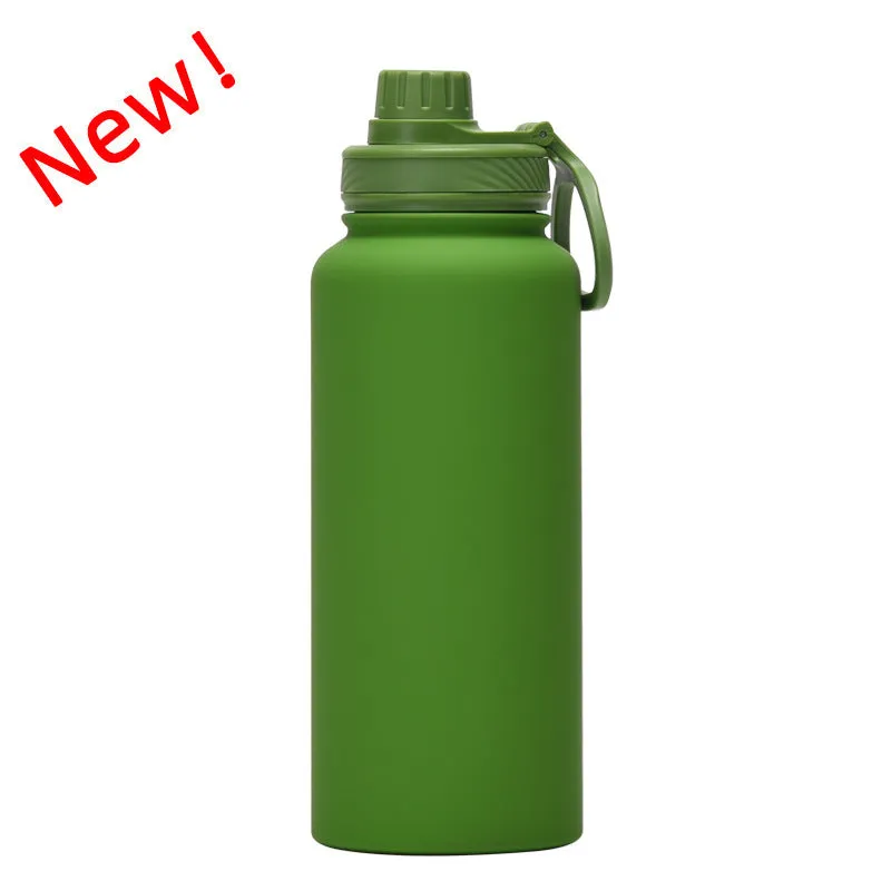 2024 New Stainless Steel Sports Water Bottle Large Capacity 1L Large Mouth Insulated Cup Portable Outdoor Water Cup.