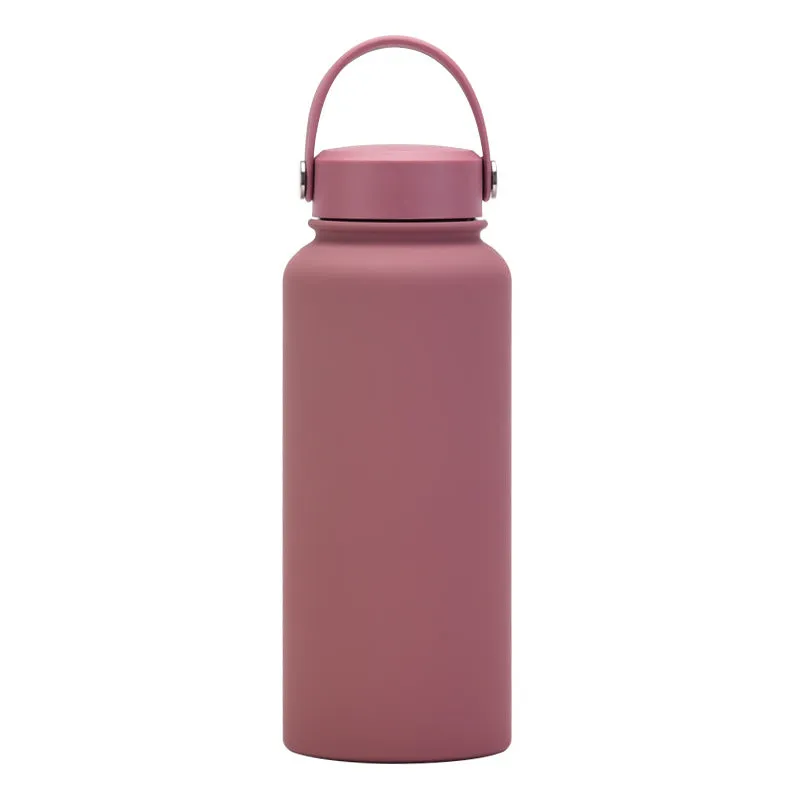 2024 New Stainless Steel Sports Water Bottle Large Capacity 1L Large Mouth Insulated Cup Portable Outdoor Water Cup.