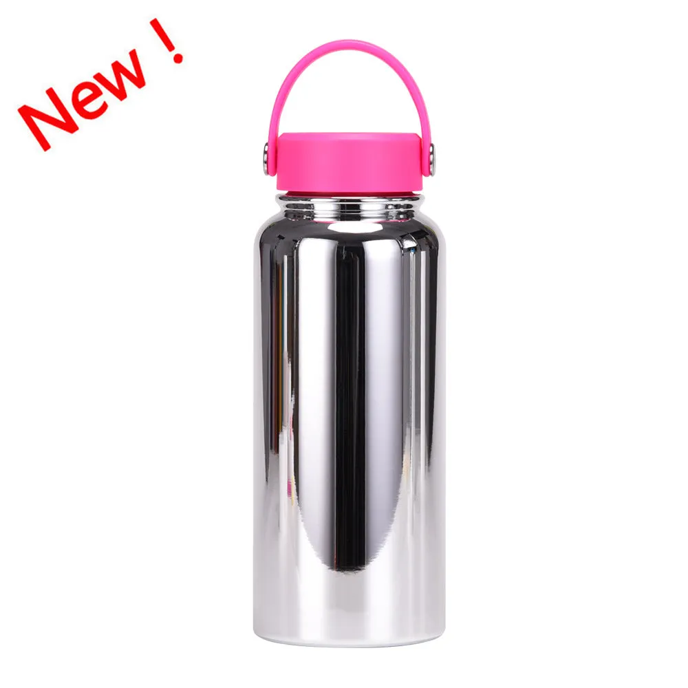 2024 New Stainless Steel Sports Water Bottle Large Capacity 1L Large Mouth Insulated Cup Portable Outdoor Water Cup.