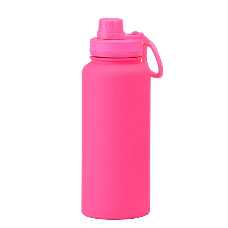 2024 New Stainless Steel Sports Water Bottle Large Capacity 1L Large Mouth Insulated Cup Portable Outdoor Water Cup.