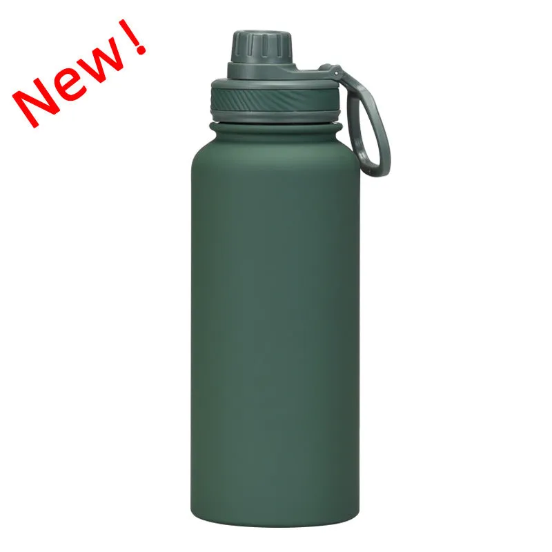 2024 New Stainless Steel Sports Water Bottle Large Capacity 1L Large Mouth Insulated Cup Portable Outdoor Water Cup.