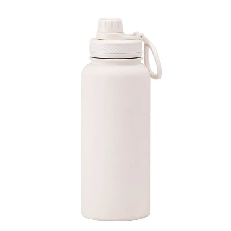 2024 New Stainless Steel Sports Water Bottle Large Capacity 1L Large Mouth Insulated Cup Portable Outdoor Water Cup.