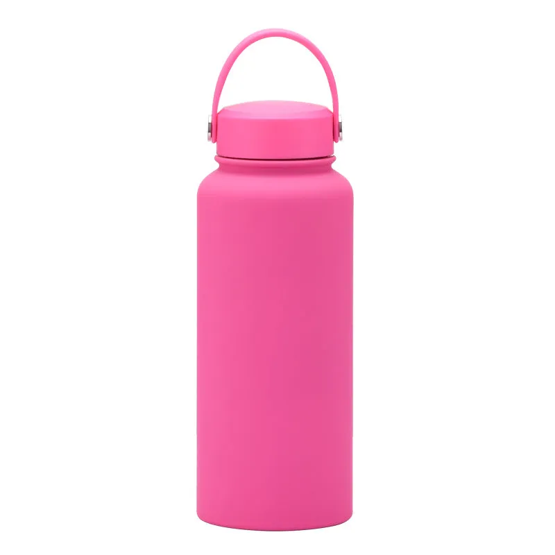 2024 New Stainless Steel Sports Water Bottle Large Capacity 1L Large Mouth Insulated Cup Portable Outdoor Water Cup.