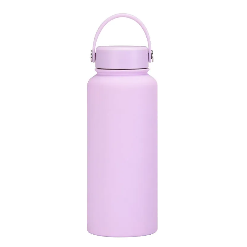 2024 New Stainless Steel Sports Water Bottle Large Capacity 1L Large Mouth Insulated Cup Portable Outdoor Water Cup.