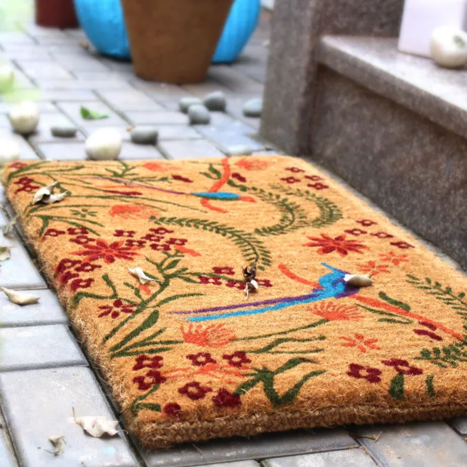 45x75 cm Vivid Multicolour Decorative Thick Coir Doormat