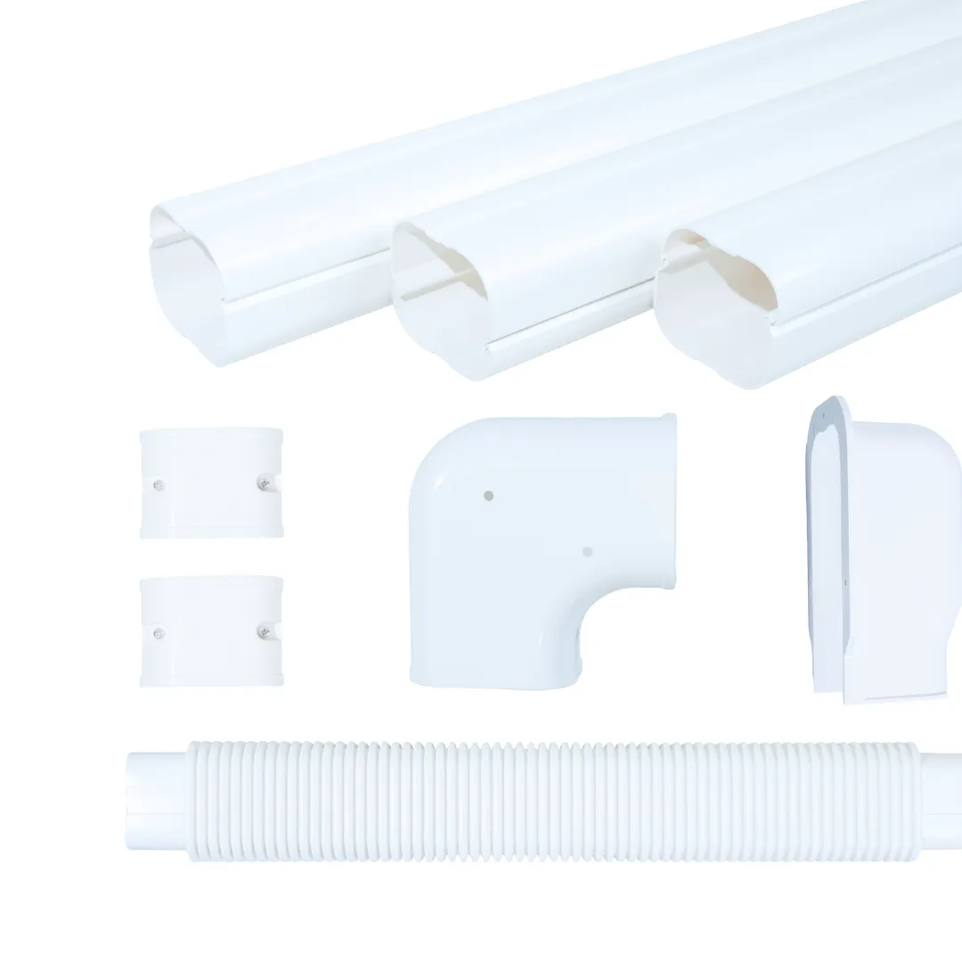 4" PVC Decorative Line Cover Kit Set  & Tubing For Mini-split & Central A/C 10ft length