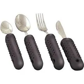 Alimed Grip Utensil Set, Stainless Steel, Bendable - Pack of 4 each