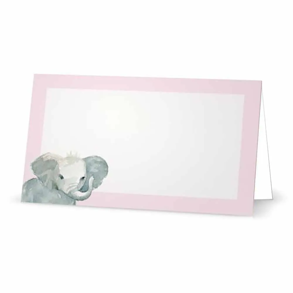 Baby Elephant Place Cards - Tent Style - SELECT COLOR