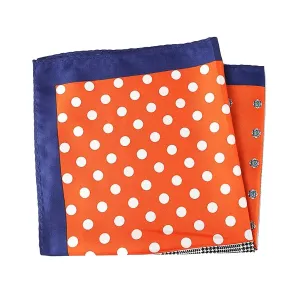 Classy Men Orange Multi-Pattern Pocket Square