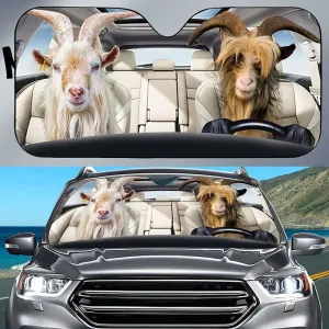 Cool Goat All Over Printed Car Sun Shade For Men Women, Farmer Gifts