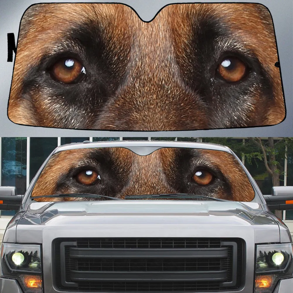 German Shepherd's Eyes Beautiful Dog Eyes Car Sunshade Cover Auto Windshield