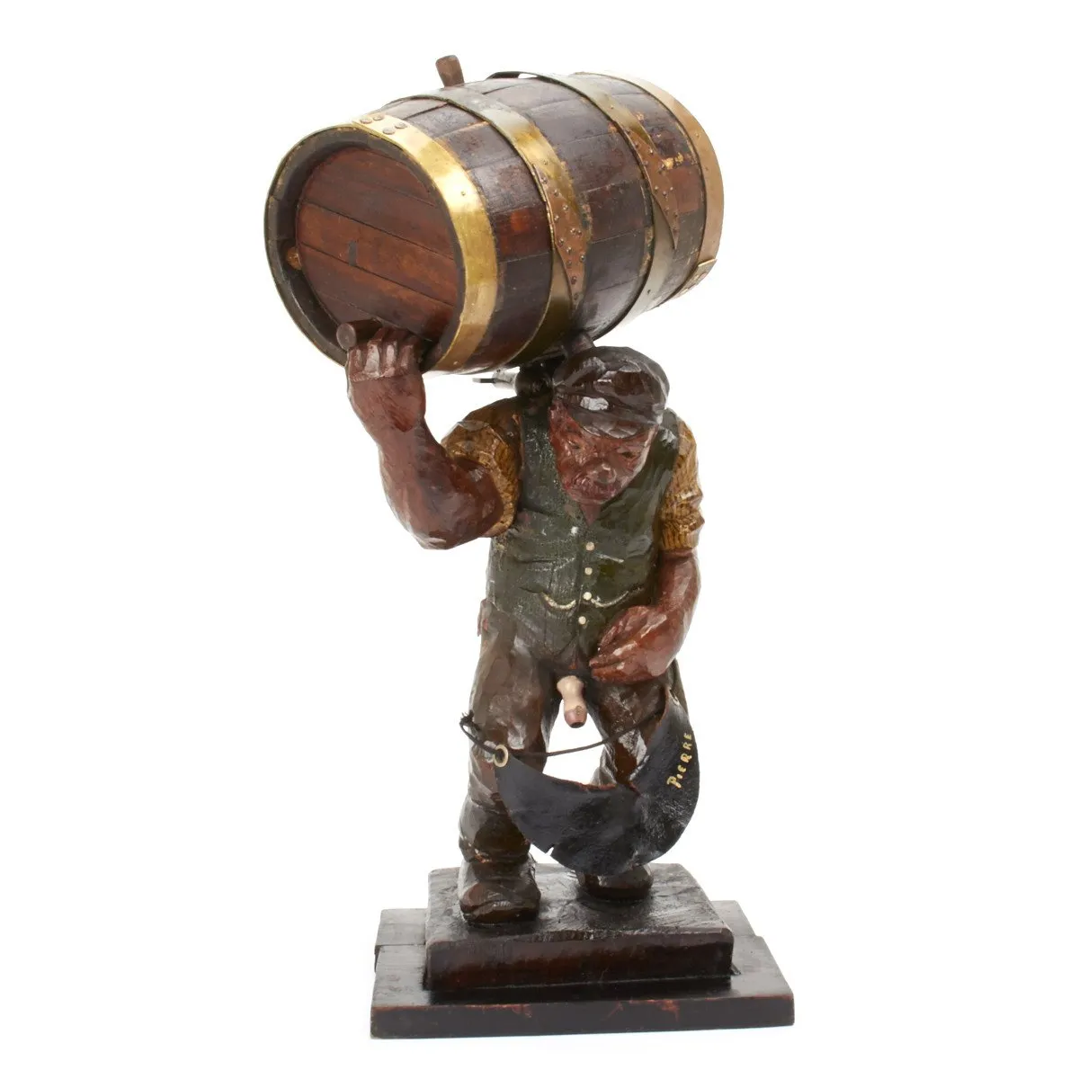 German WWII Stalag POW Hand Carved Keg and Period Photography by Named U.S. Officer