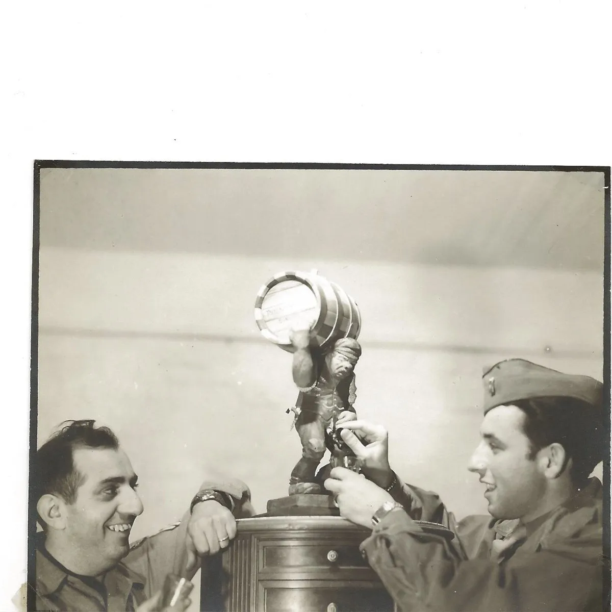 German WWII Stalag POW Hand Carved Keg and Period Photography by Named U.S. Officer