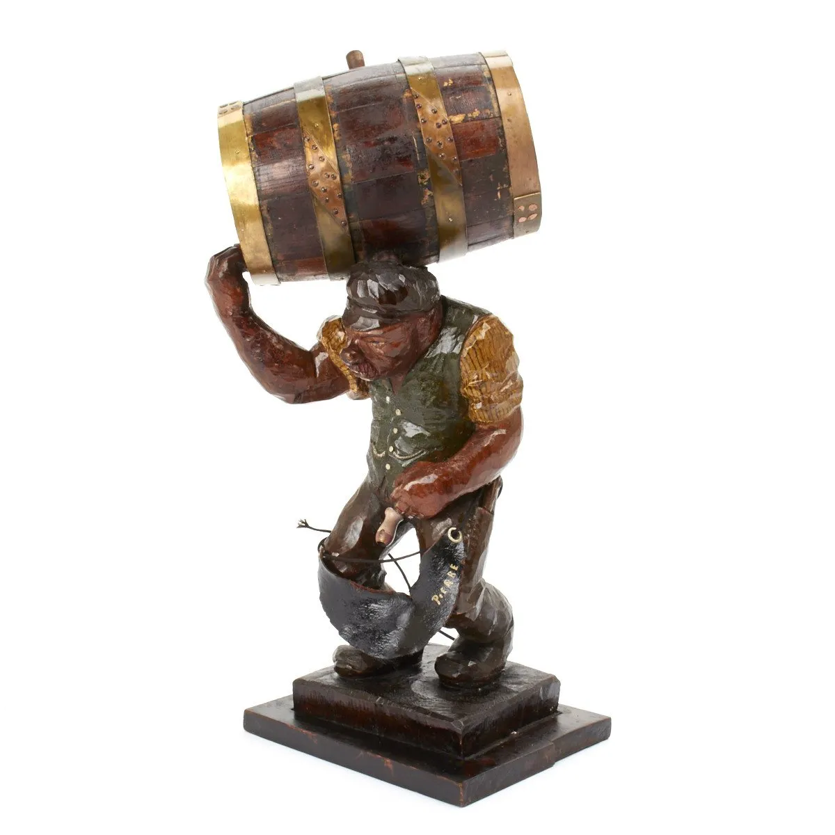 German WWII Stalag POW Hand Carved Keg and Period Photography by Named U.S. Officer