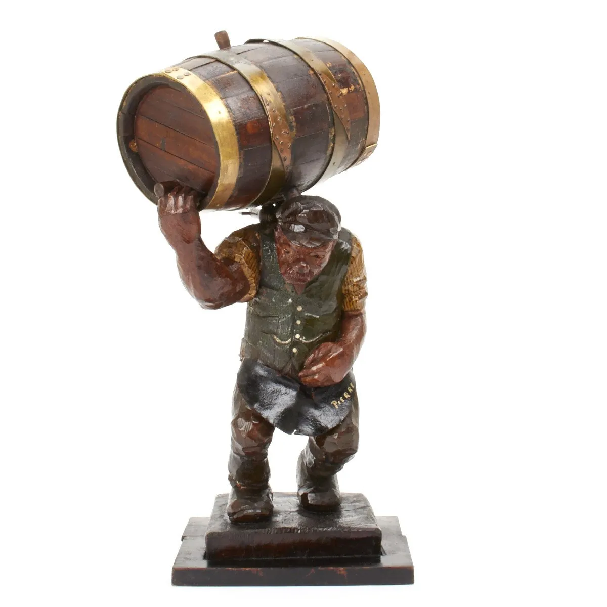 German WWII Stalag POW Hand Carved Keg and Period Photography by Named U.S. Officer