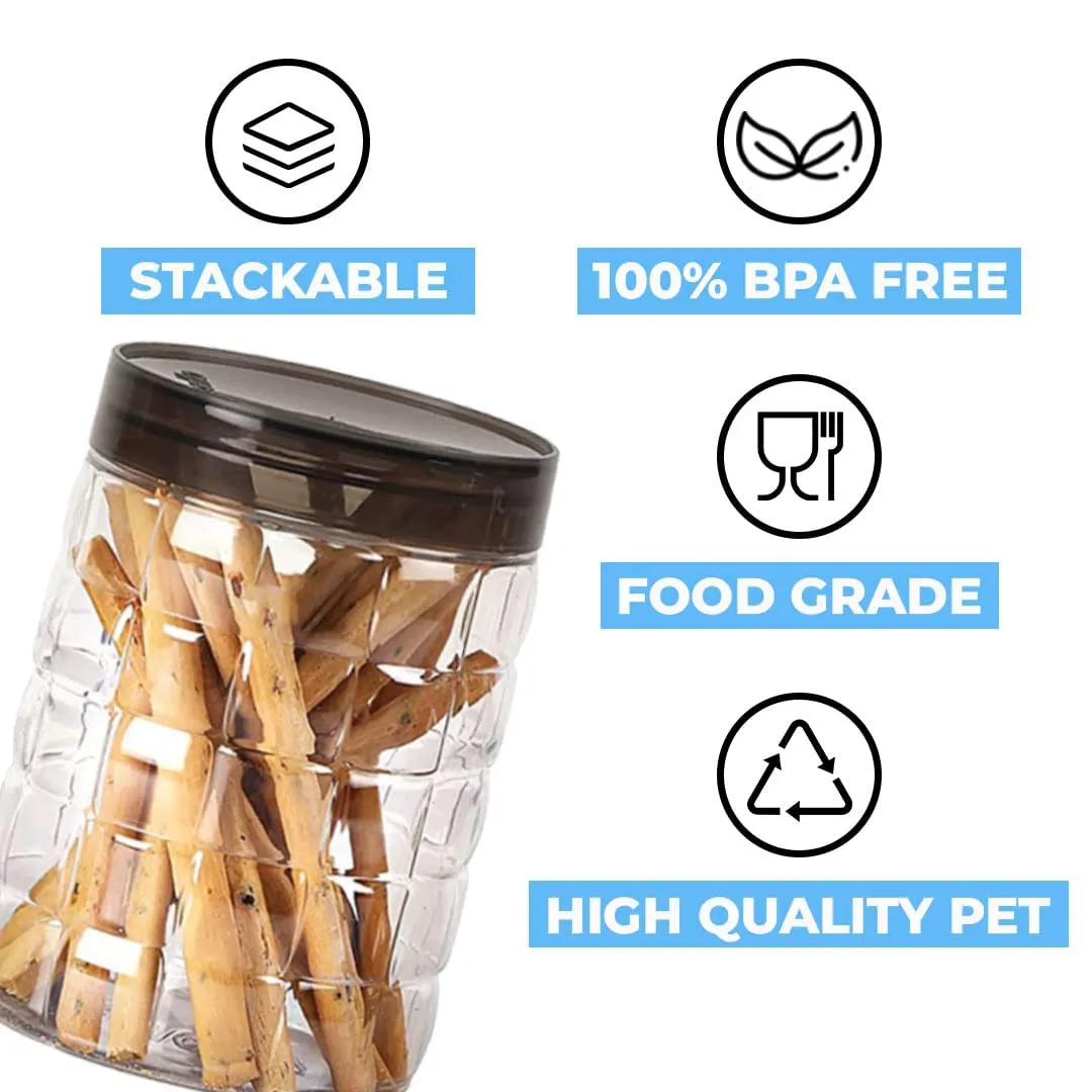 Homestic Set of 24 Plastic Container Set | 1000ml, 500ml, 200ml I PET, Food Grade Plastic, 100% BPA Free | Airtight Container Set for Kitchen Storage |Small to Large, Transparent