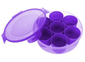 Kuber Industries Airtight & Leak Proof Plastic Masala (Spice) Box/Dabba/Spice Organiser with Lock Lid & 7 Containers (Purple)-KUBERMART371