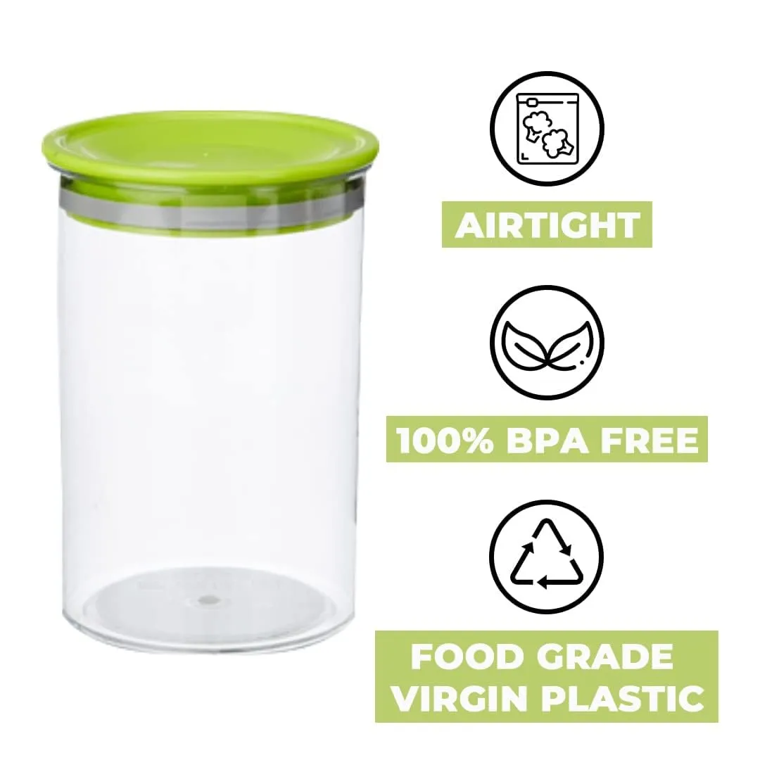 Kuber Industries Airtight Kitchen Container Set | 100% BPA Free, Food Grade Virgin Plastic | Multipurpose, Freezer Safe & Durable | Container for Kitchen Storage Set of 3 | Transparent (Pack Of 3)