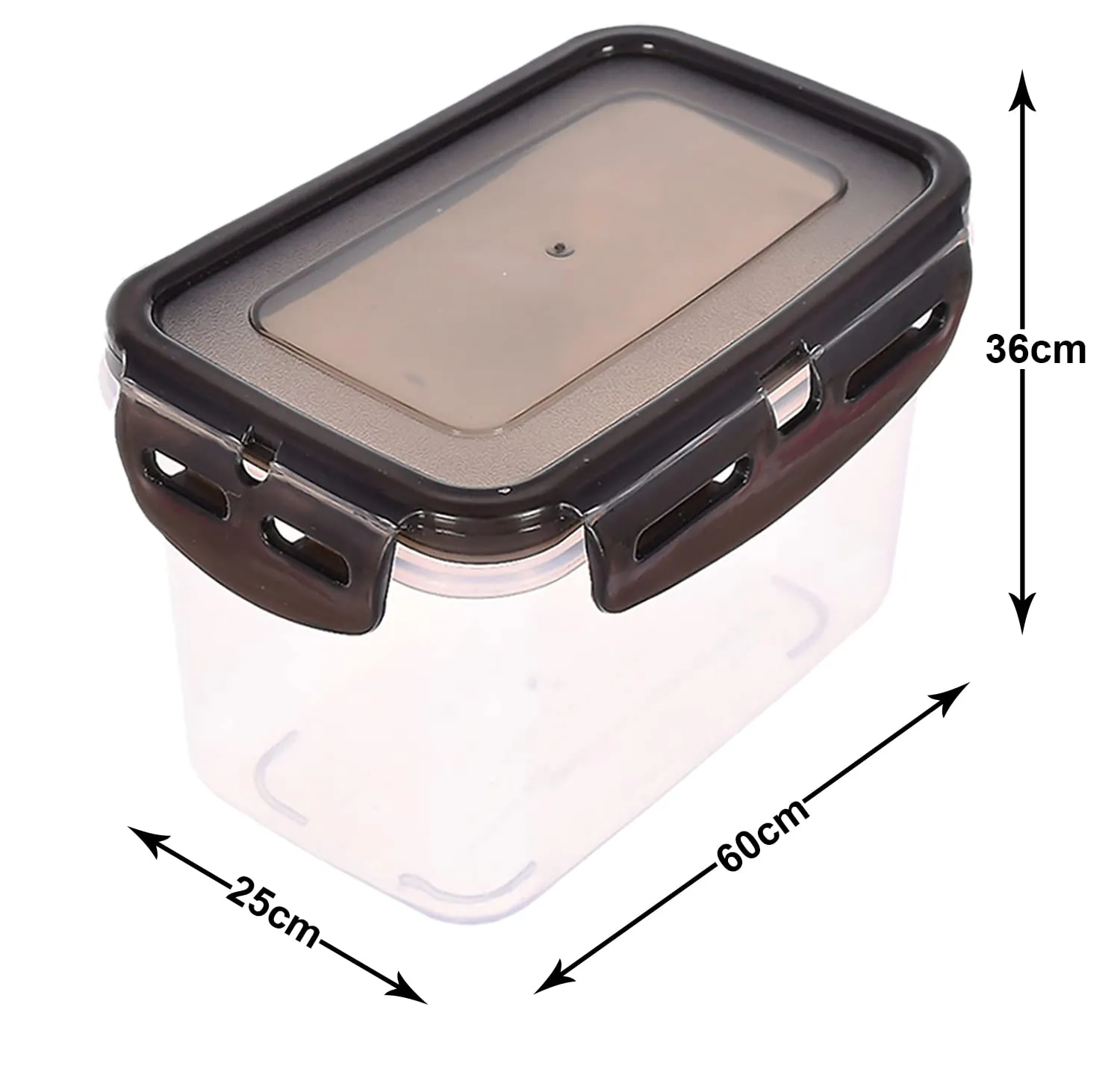 kuber Industries Multiuses BPA Free Leak Proof, Dishwasher/Freezer Safe Plastic Storage Container with Airtight Lock Lid, 600ml Pack of 2 (Black)-46KKM0224