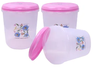 Kuber Industries Plastic 3 Pieces Multipurpose Storage Container Box 11000 ML (Pink) -CTLTC12594