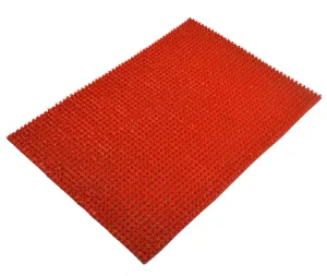 Kuber Industries PVC Thick Door mat Dirt Rub Off Clean/Thorn Door mat dust Remover Footwear for Offices, Hotel, Restaurant, Home, Shop(Red)-KUBMART3284_KUBMART03284