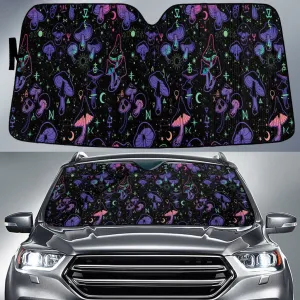 Neon Mushroom Universe System Black Car Sun Shades Cover Auto Windshield Coolspod