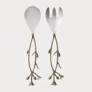 New Without Tags Stainless Steel & Brass Serving Utensil Set