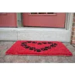 Paw Print Heart Handwoven Coconut Fiber Doormat