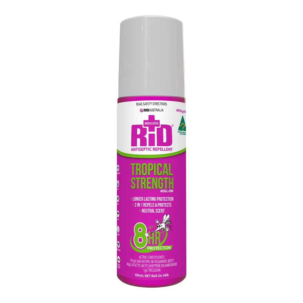 RID Tropical Roll On 100ml Antiseptic Insect Bug Repellent