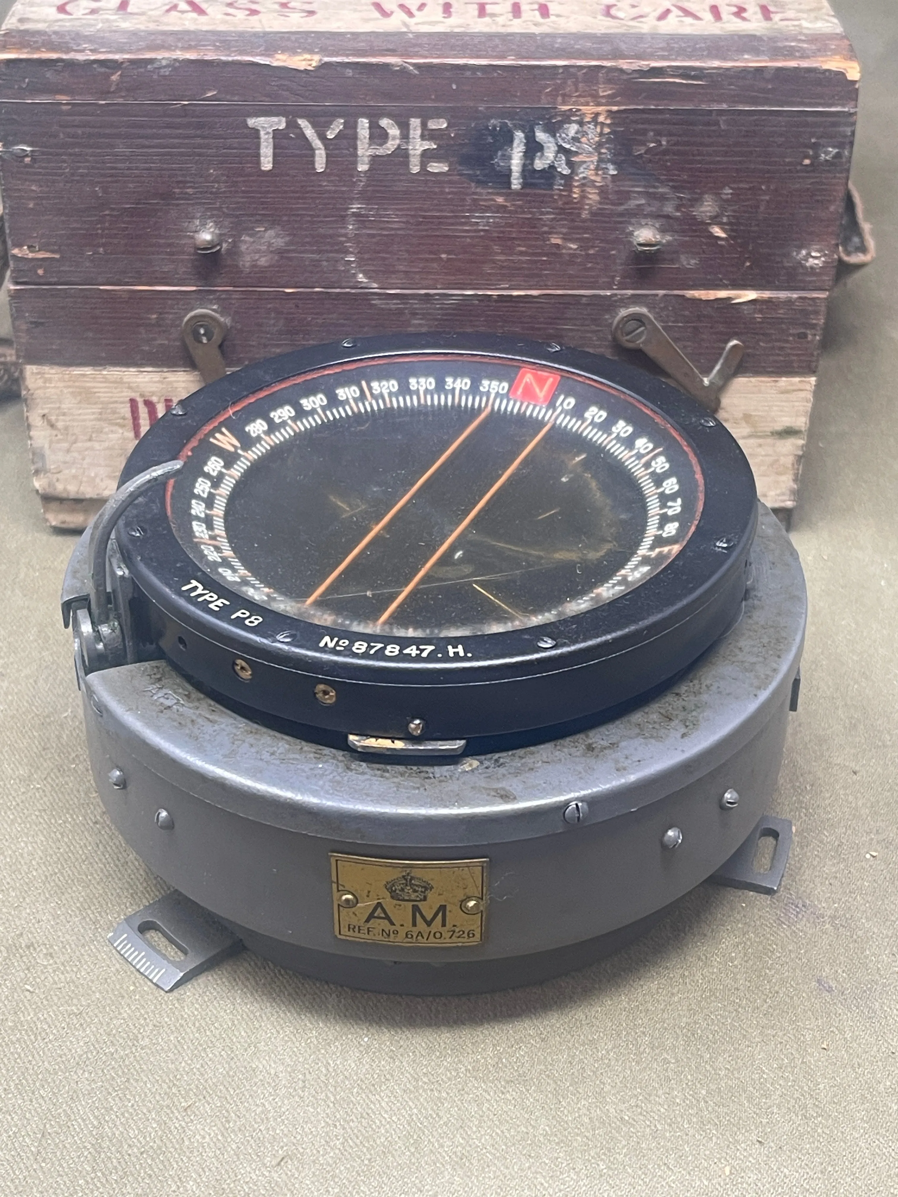 Royal Air Force RAF Compass, Navigational, Type P8 RAF Ref 6A/0726