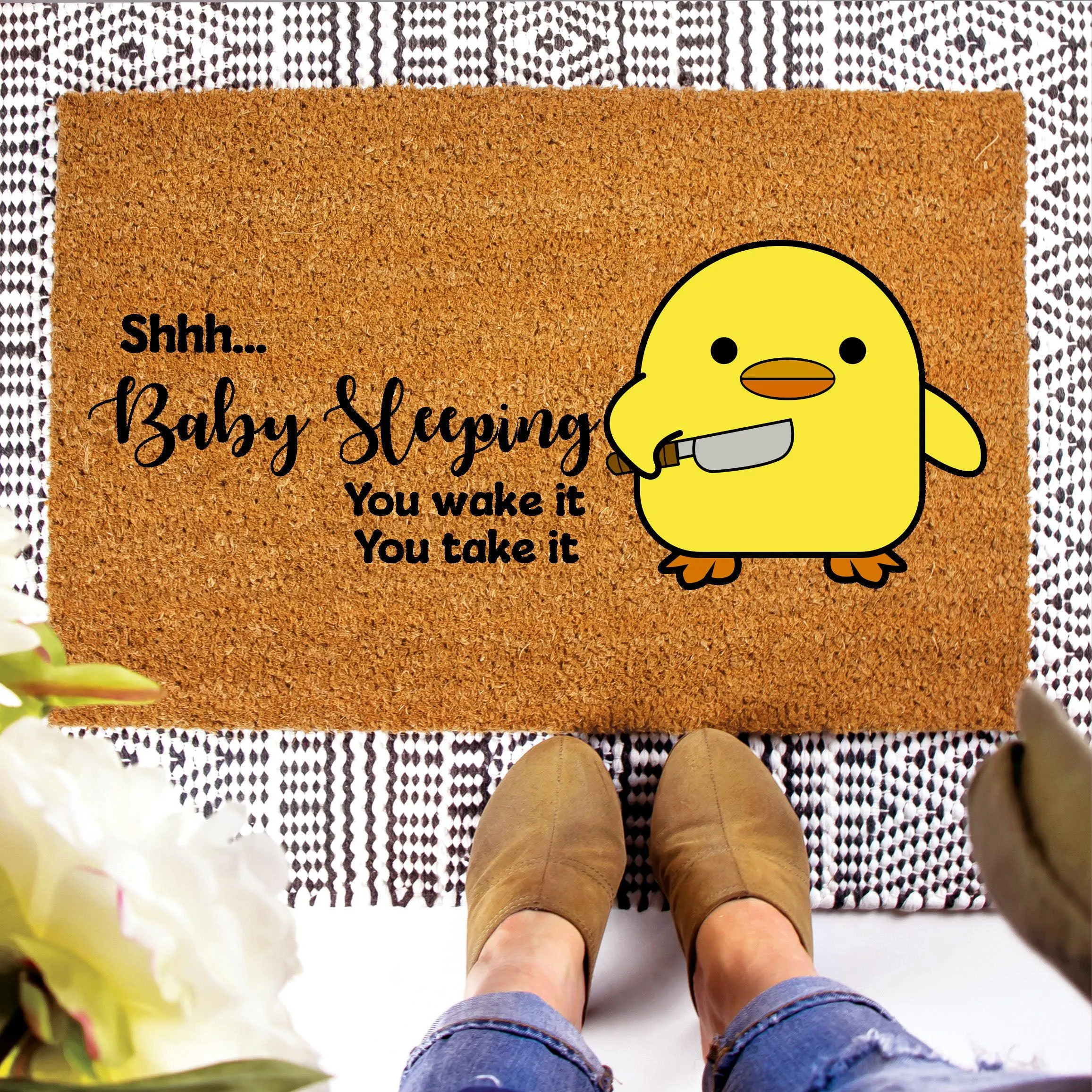 Shhh Baby Sleeping Funny Doormats