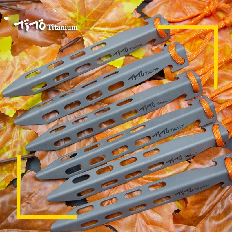 Titanium Tent Stakes Heavy Duty V Shape