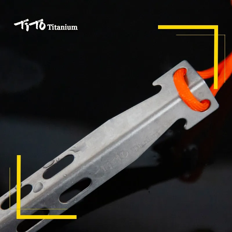 Titanium Tent Stakes Heavy Duty V Shape