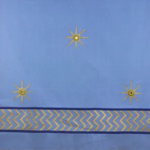 Traditional Raj Inner Canopy - Gold Star - Celeste Blue