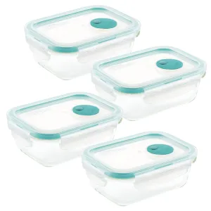 Vent Lid Glass 4-Piece 13-Oz. Food Storage Container Set