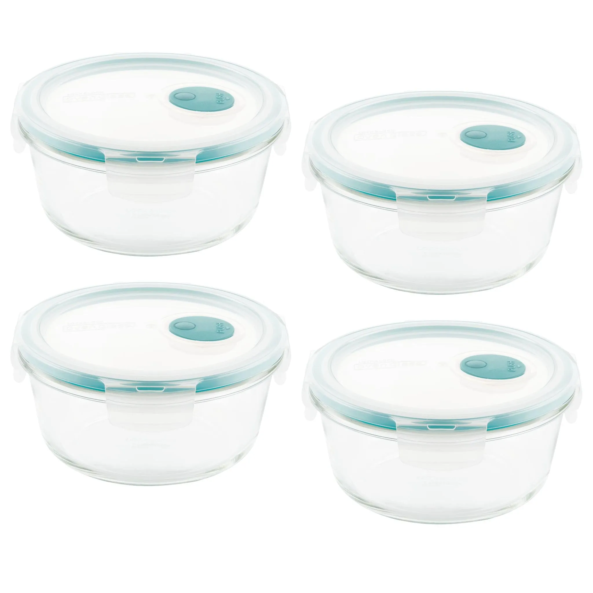 Vent Lid Glass 4-Piece 22-Oz Food Storage Container Set